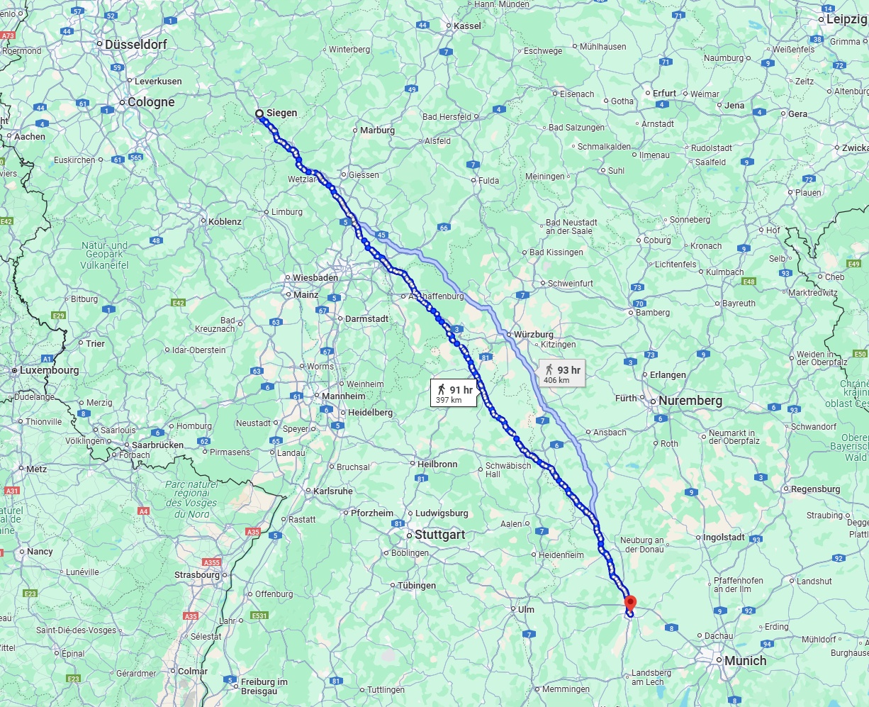 Anreise von Siegen Zu Augsburg Über 