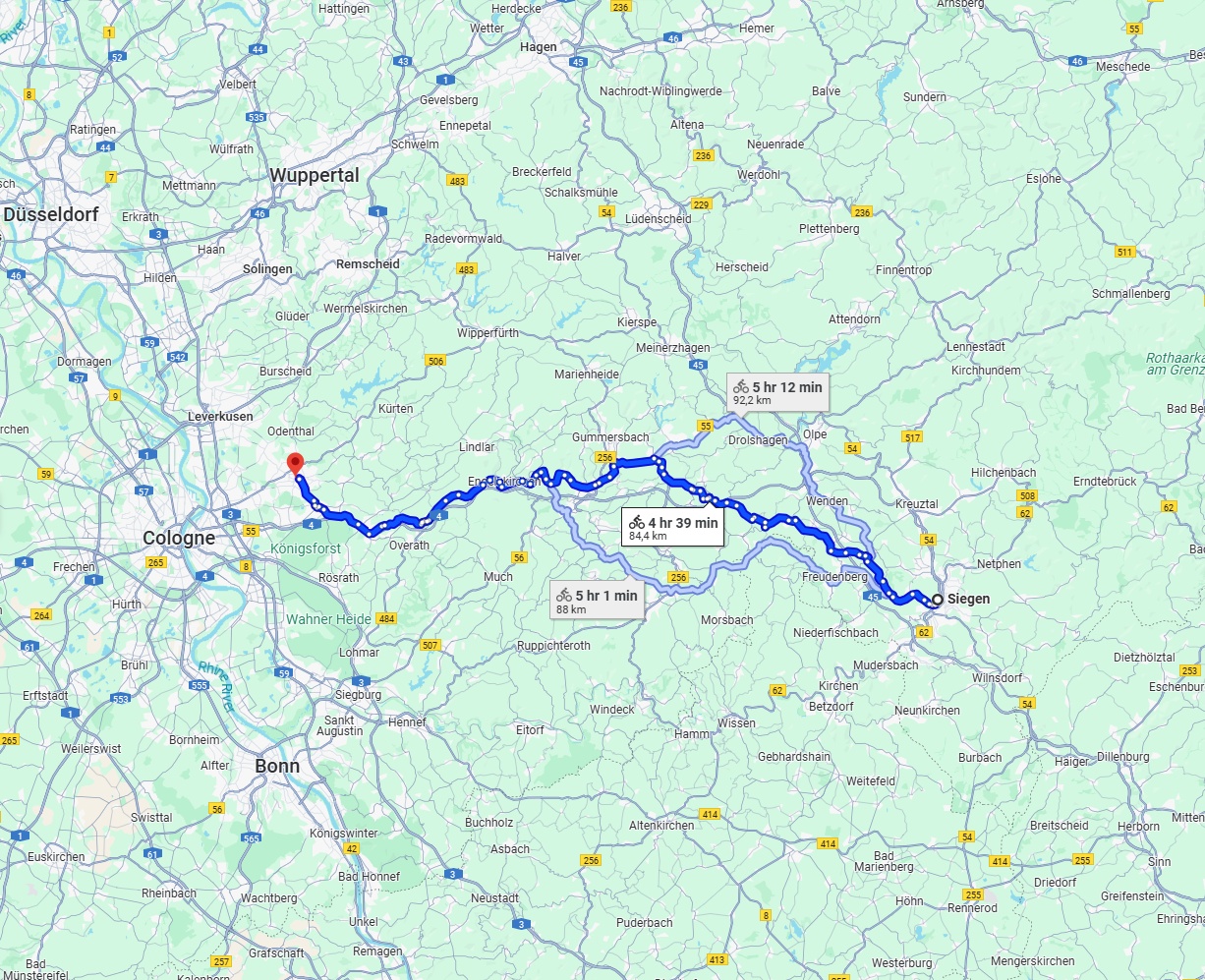 Anreise von Siegen Zu Bergisch Gladbach Über 