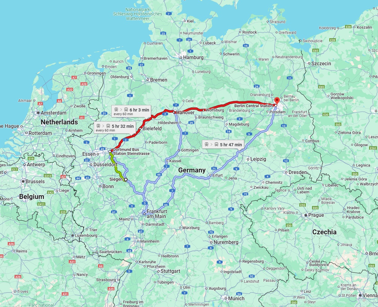 Anreise von Siegen Zu Berlin Über 