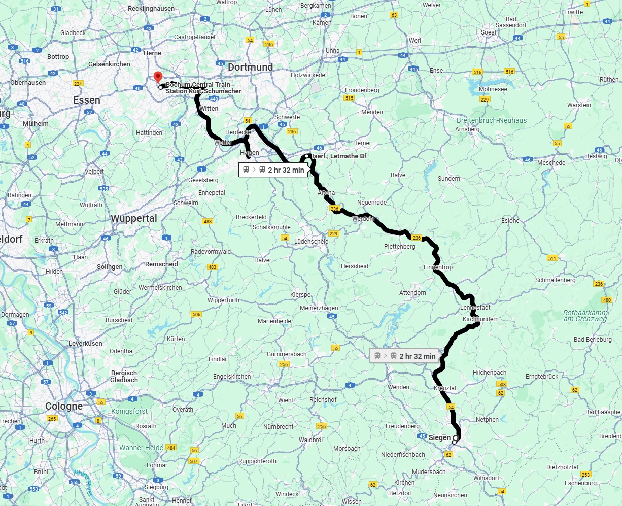 Anreise von Siegen Zu Bochum Über 