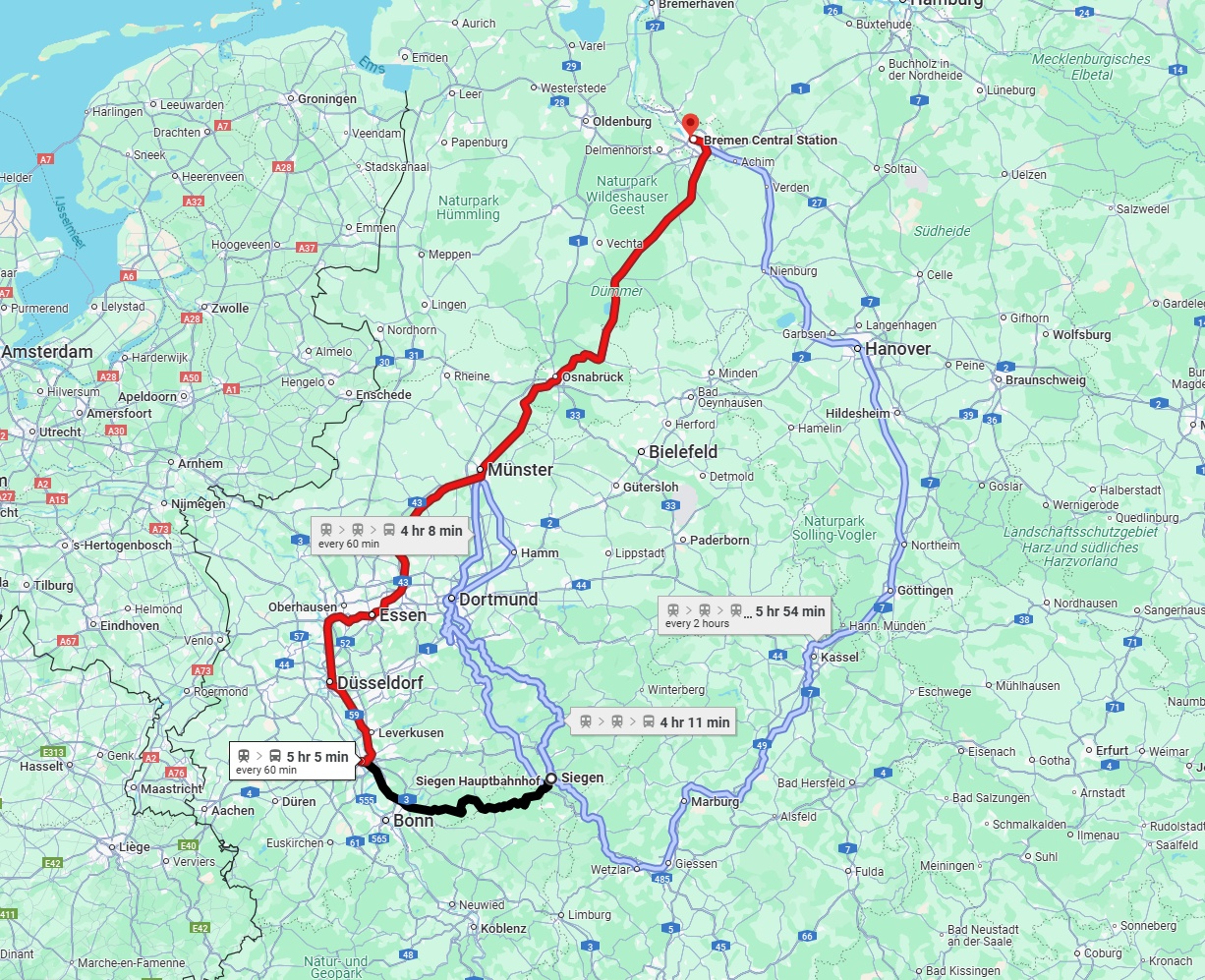 Anreise von Siegen Zu Bremen Über 