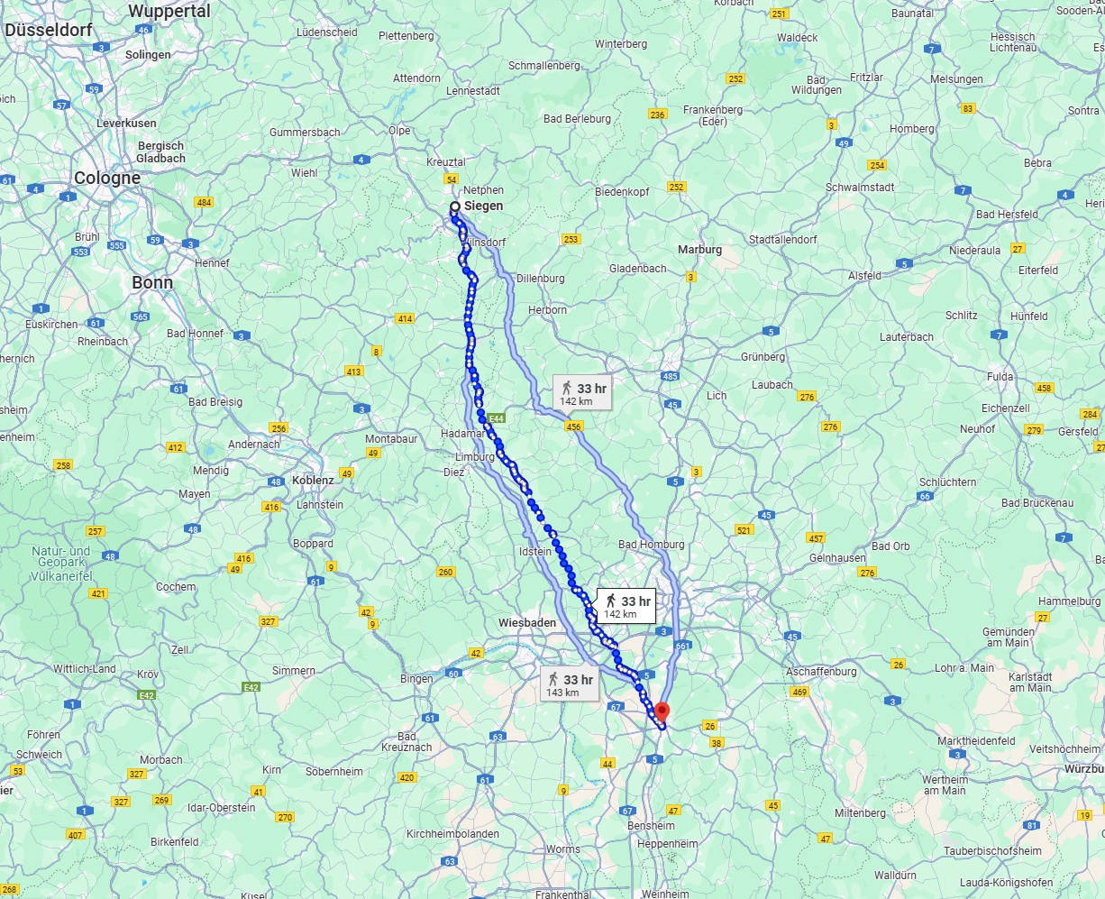 Anreise von Siegen Zu Darmstadt Über 