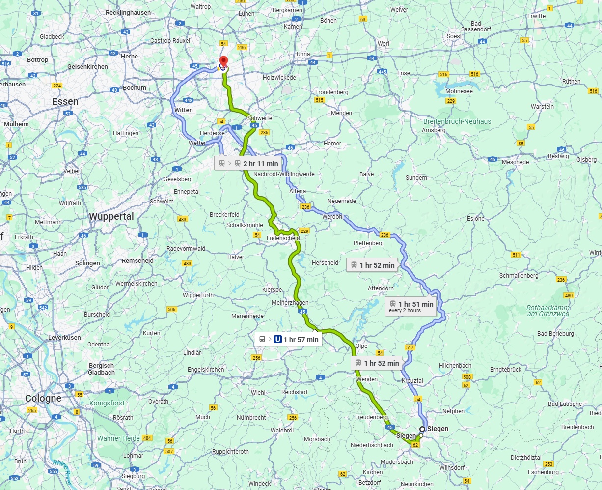 Anreise von Siegen Zu Dortmund Über 