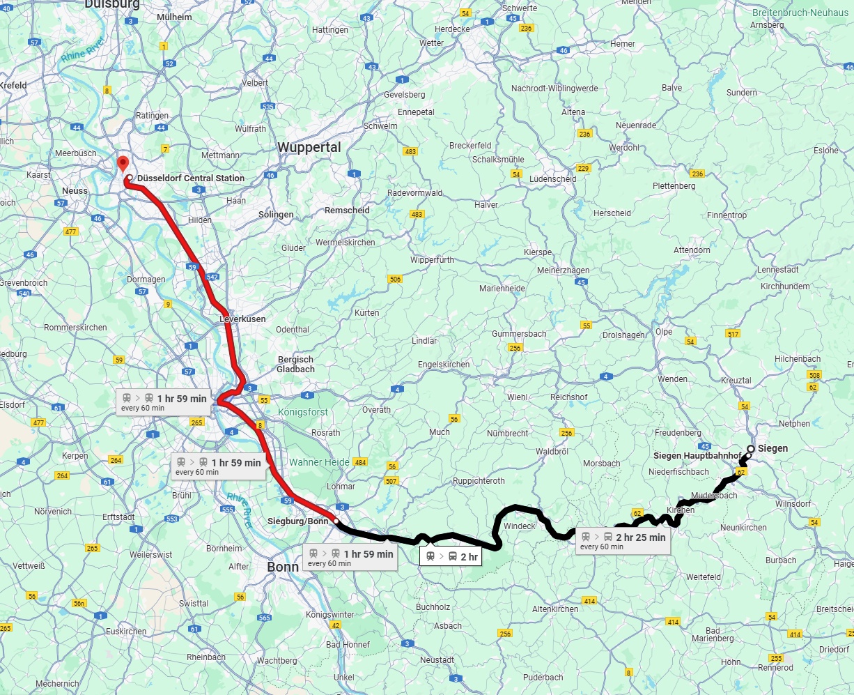 Anreise von Siegen Zu Düsseldorf Über 