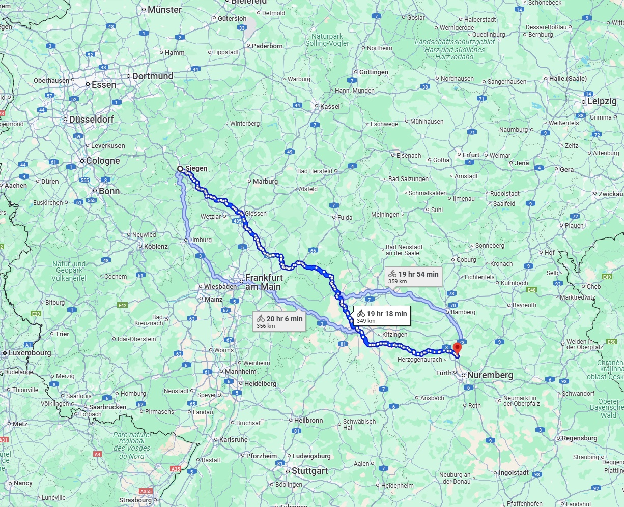 Anreise von Siegen Zu Erlangen Über 