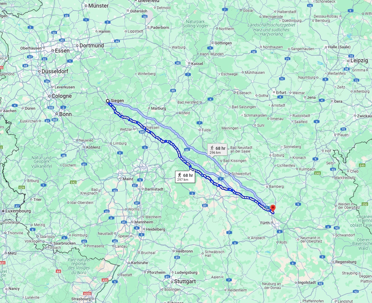 Anreise von Siegen Zu Erlangen Über 