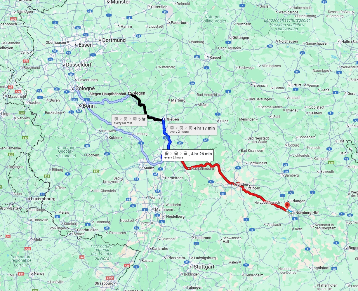Anreise von Siegen Zu Fürth Über 