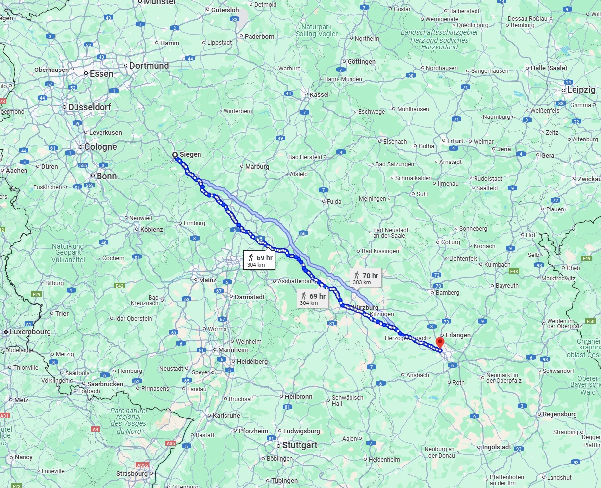 Anreise von Siegen Zu Fürth Über 