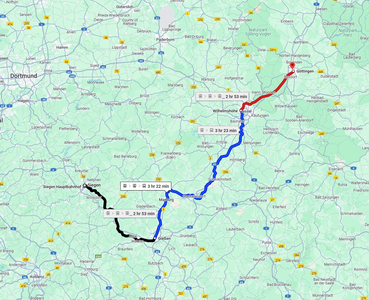 Anreise von Siegen Zu Göttingen Über 