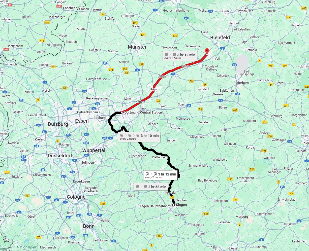 Anreise von Siegen Zu Gütersloh Über 