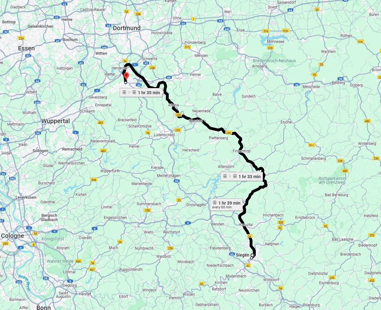 Anreise von Siegen Zu Hagen Über 