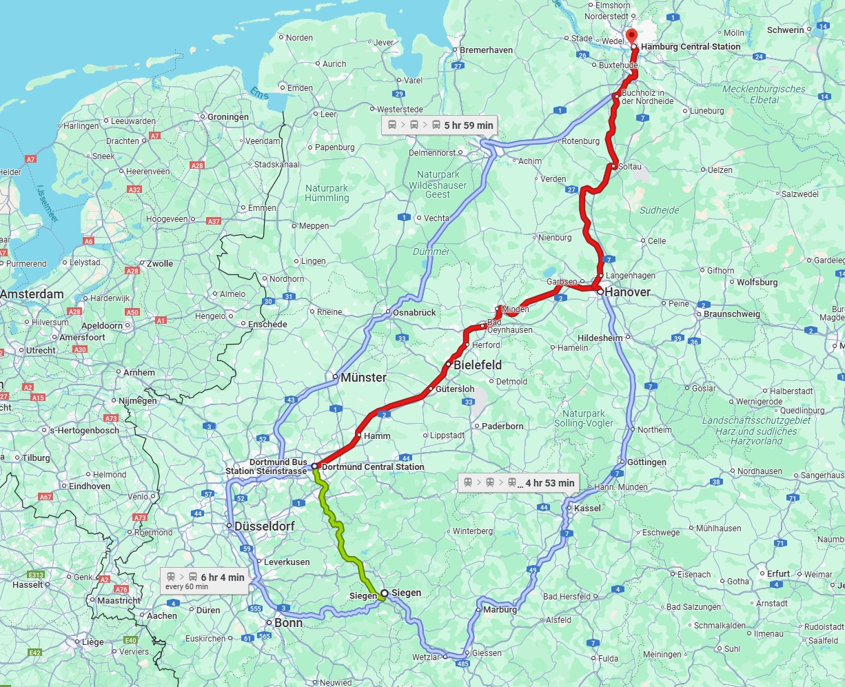 Anreise von Siegen Zu Hamburg Über 