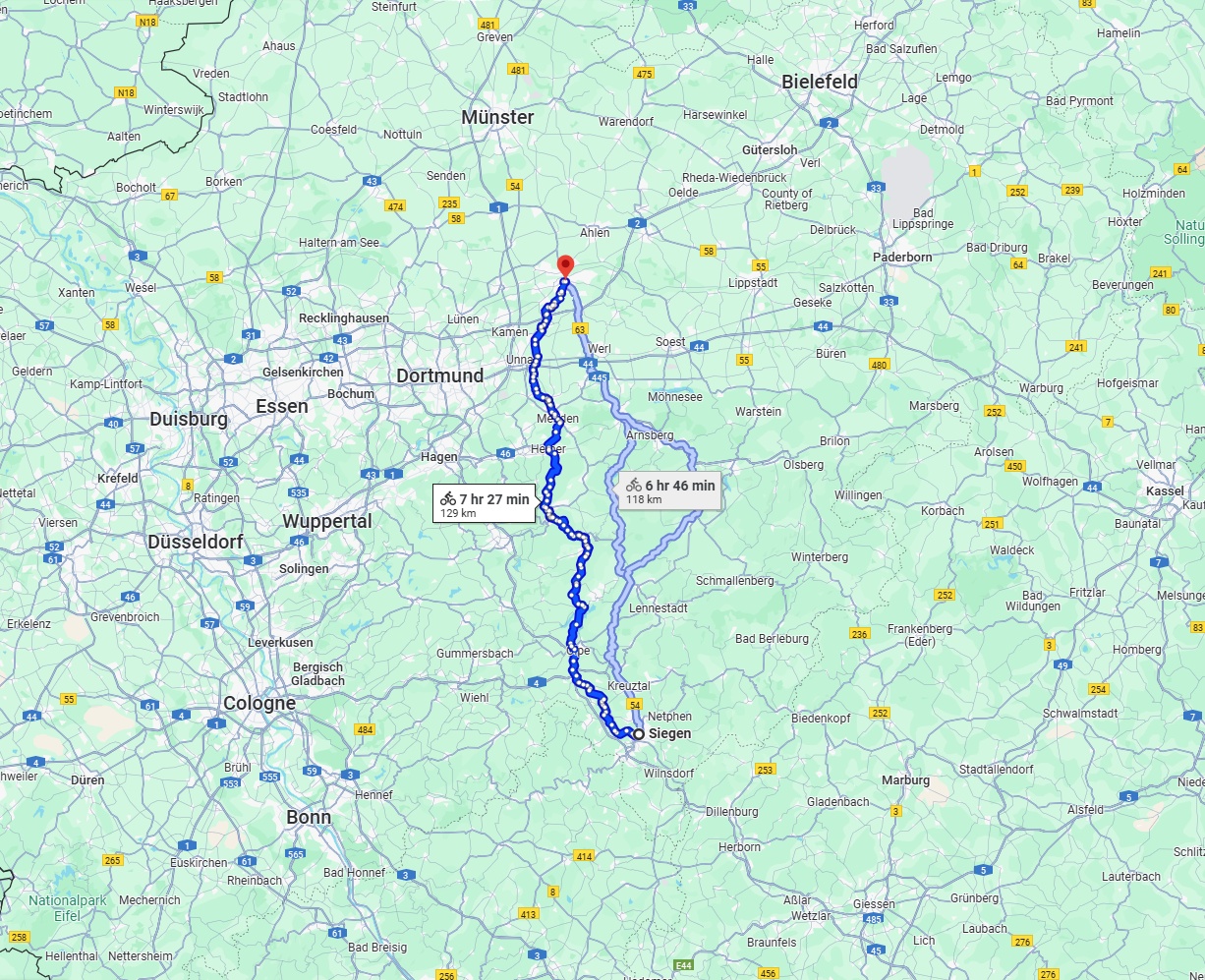 Anreise von Siegen Zu Hamm Über 