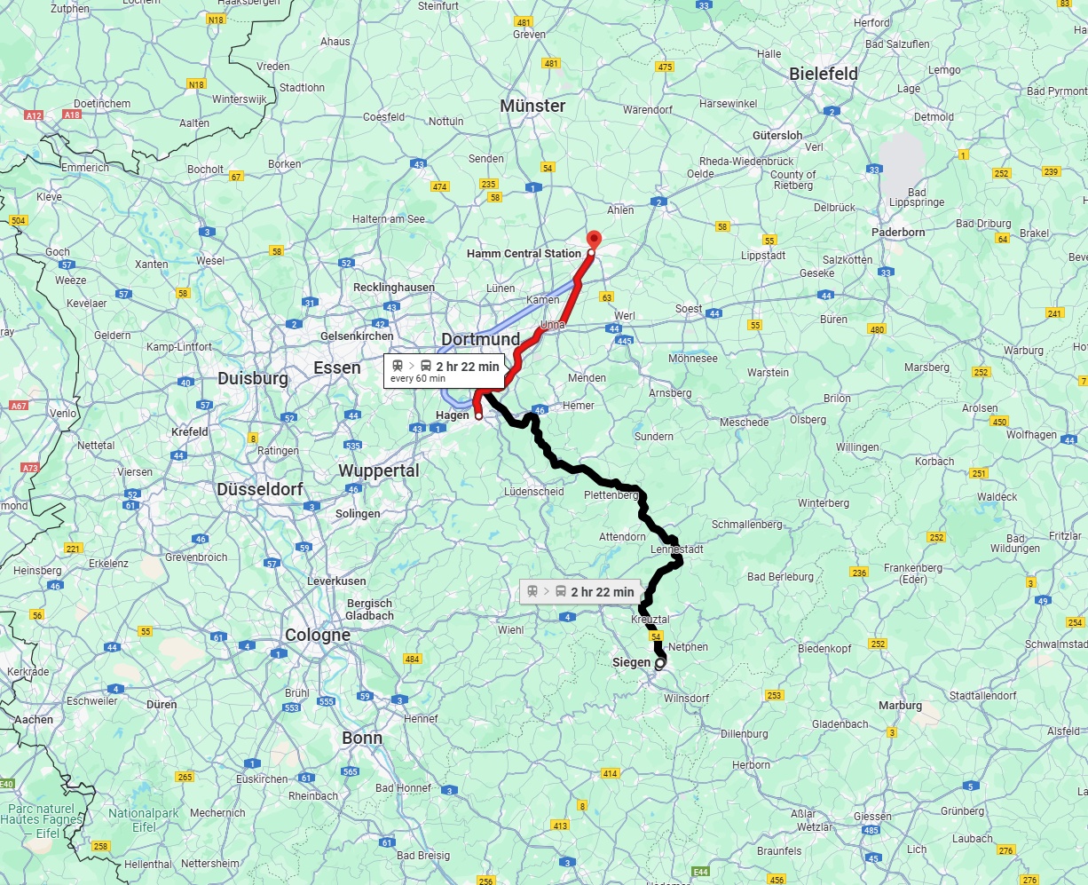 Anreise von Siegen Zu Hamm Über 