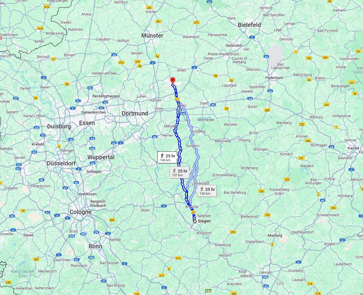 Anreise von Siegen Zu Hamm Über 