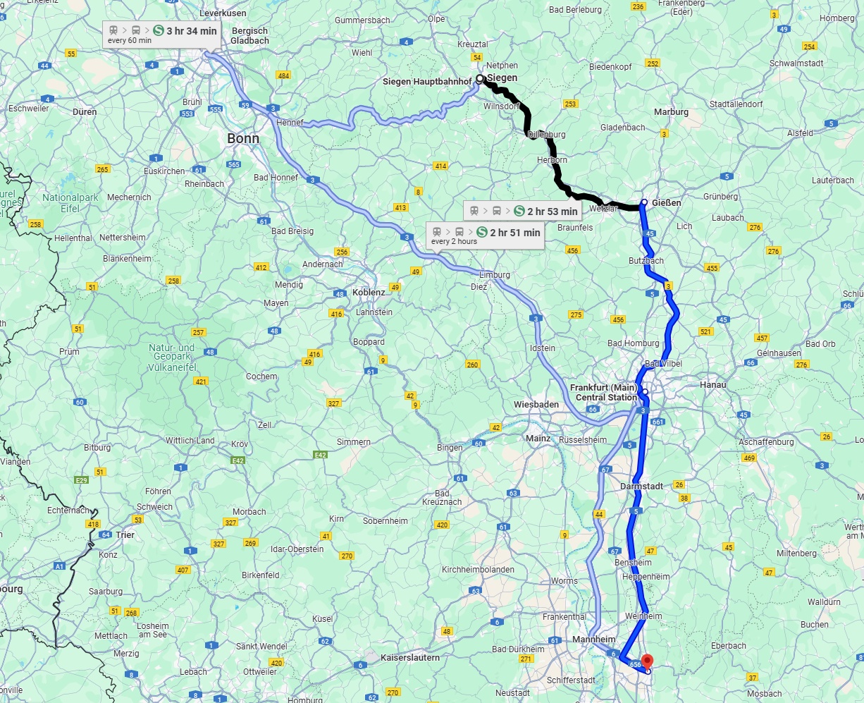 Anreise von Siegen Zu Heidelberg Über 