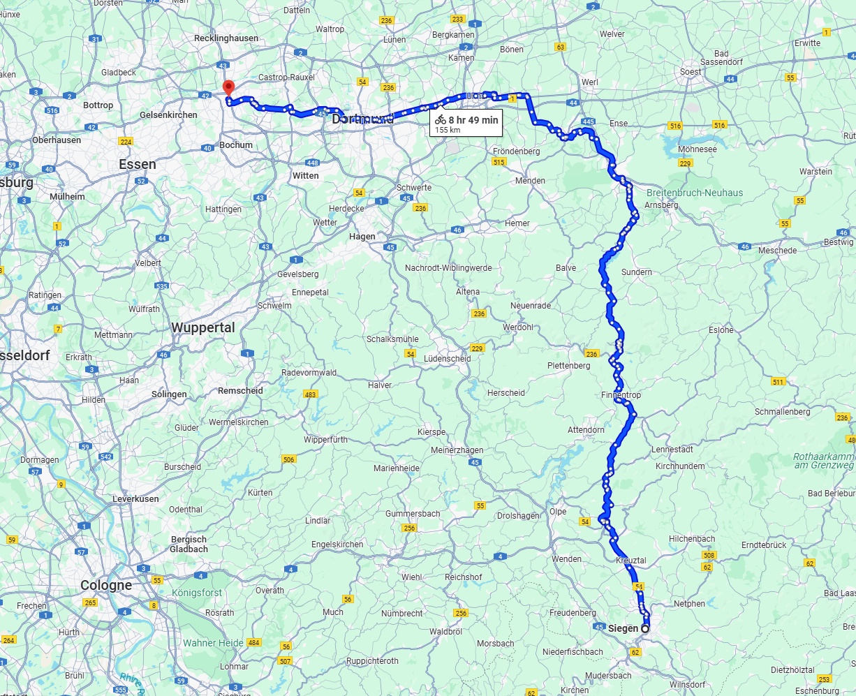 Anreise von Siegen Zu Herne Über 