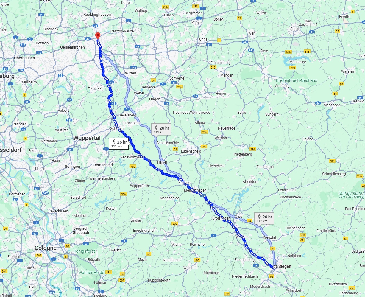 Anreise von Siegen Zu Herne Über 