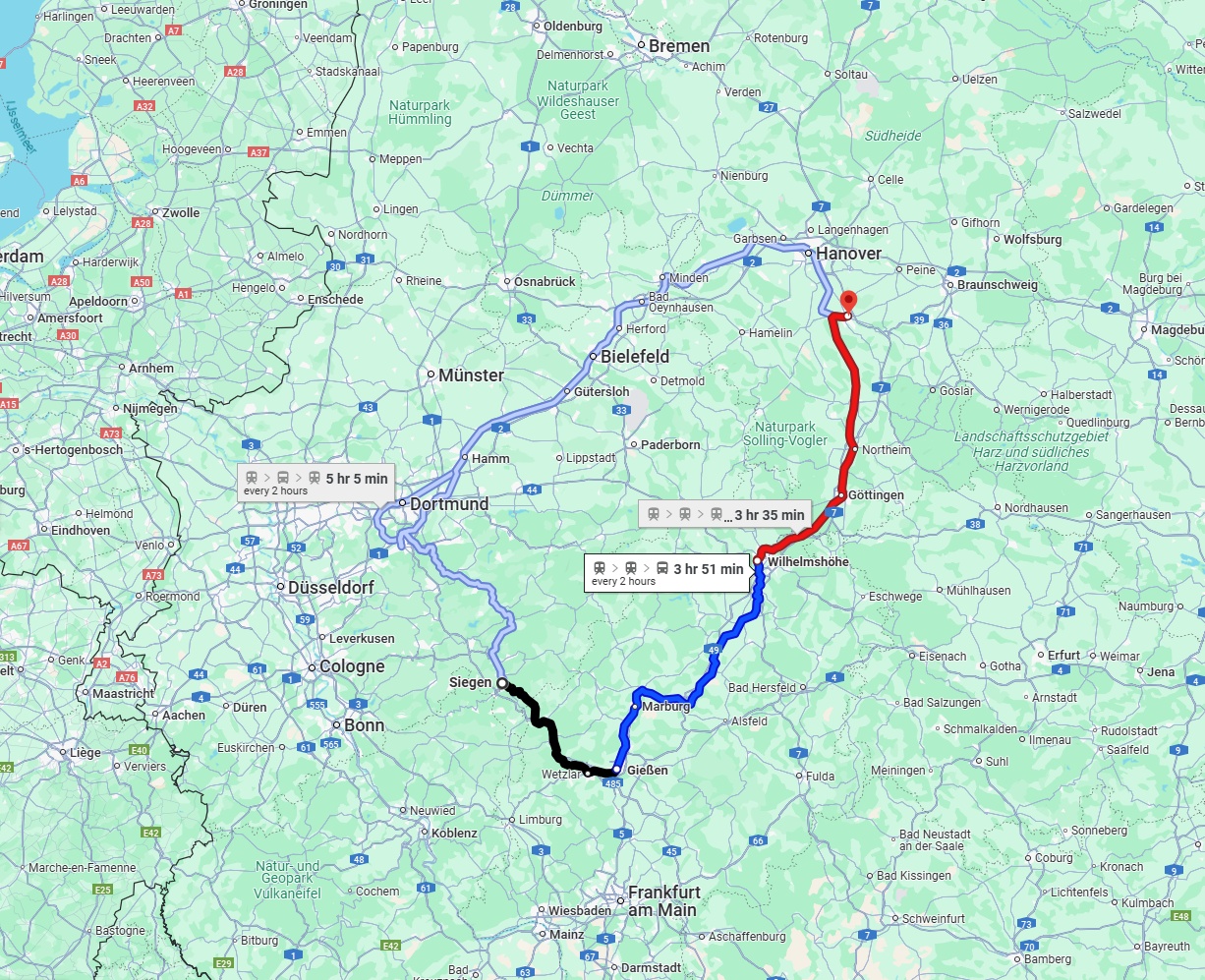Anreise von Siegen Zu Hildesheim Über 