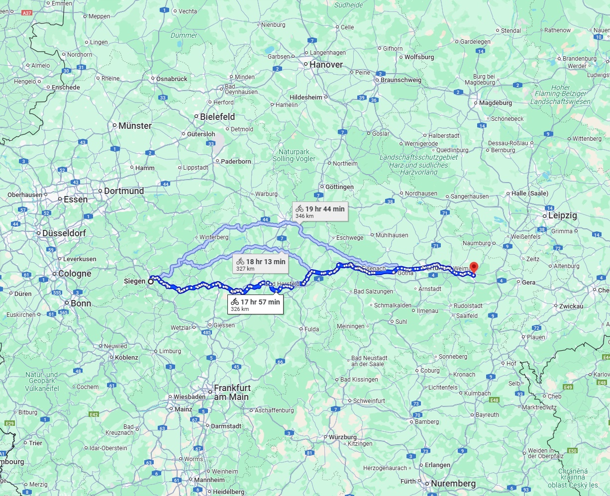 Anreise von Siegen Zu Jena Über 