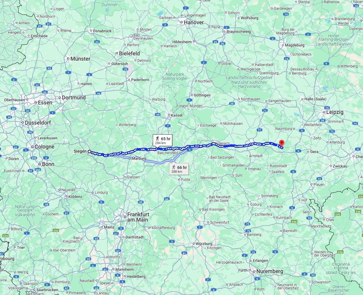 Anreise von Siegen Zu Jena Über 