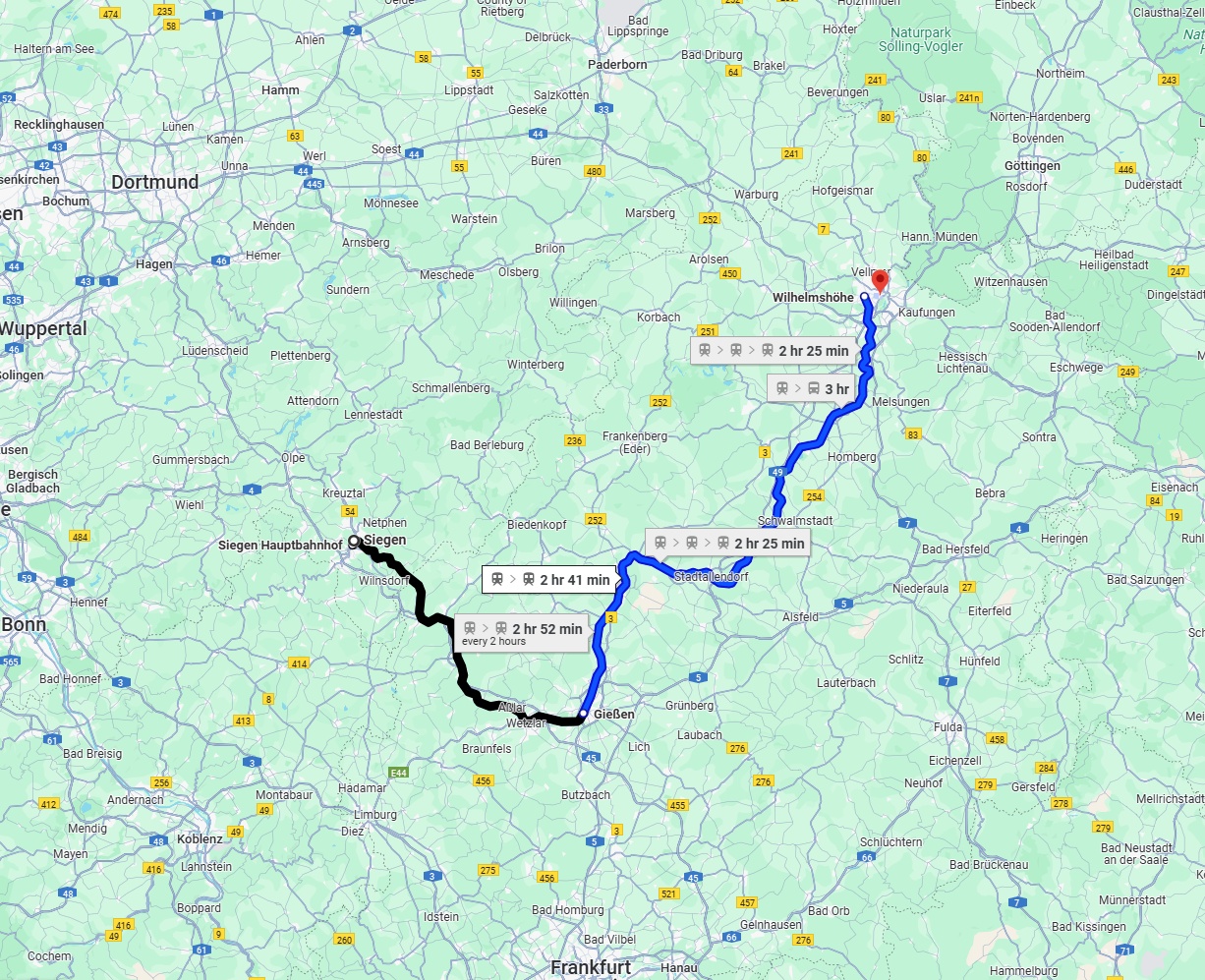 Anreise von Siegen Zu Kassel Über 