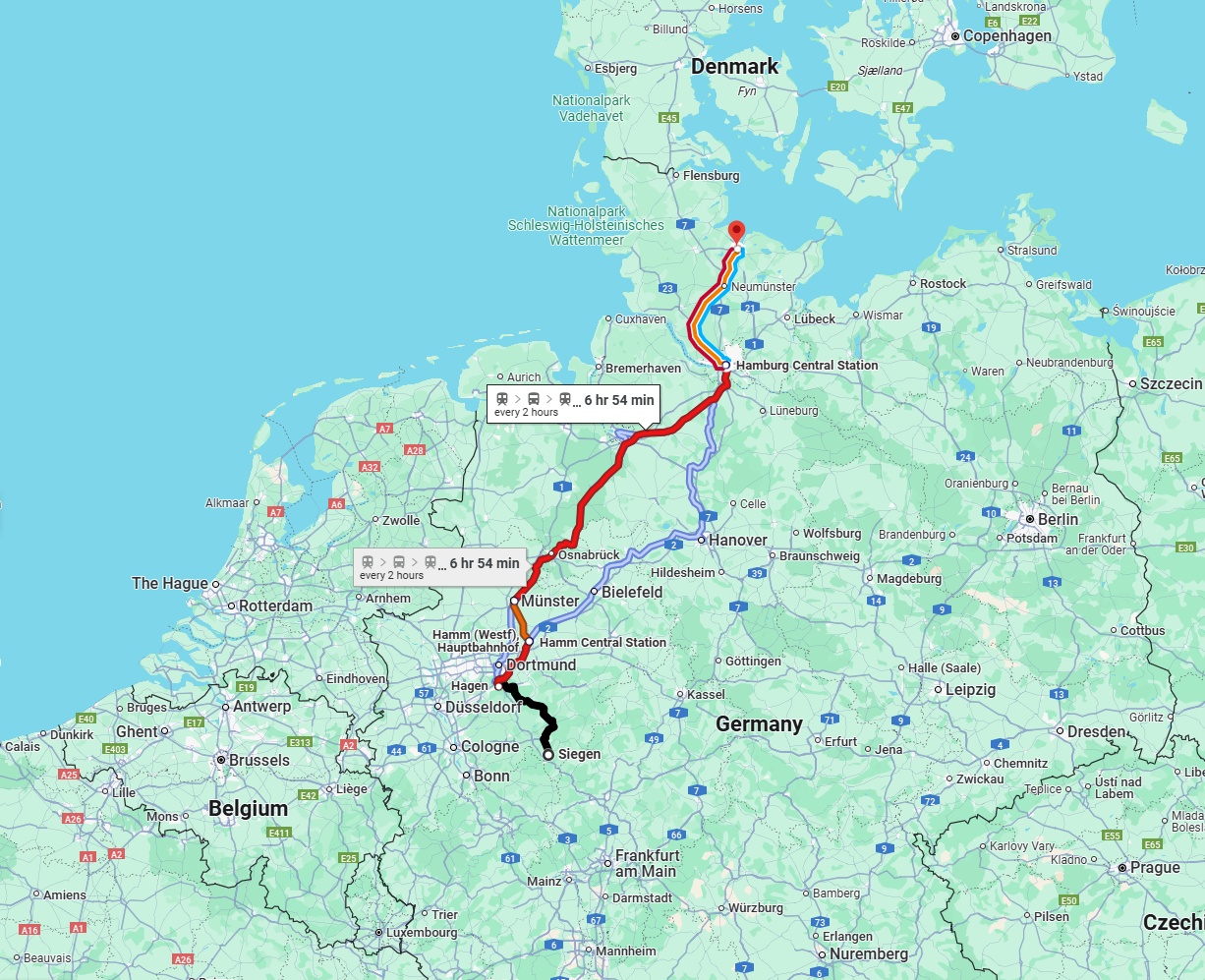 Anreise von Siegen Zu Kiel Über 