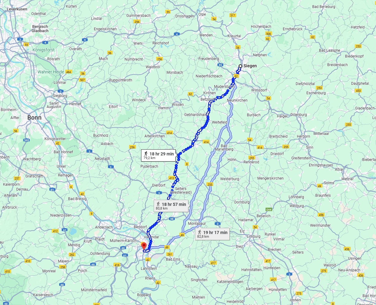 Anreise von Siegen Zu Koblenz Über 