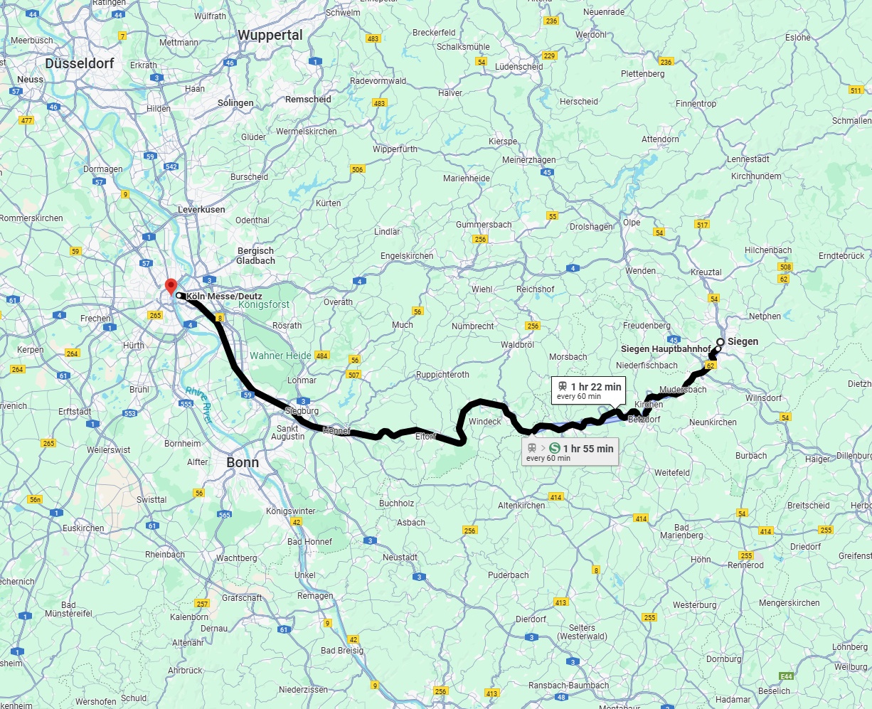 Anreise von Siegen Zu Köln Über 