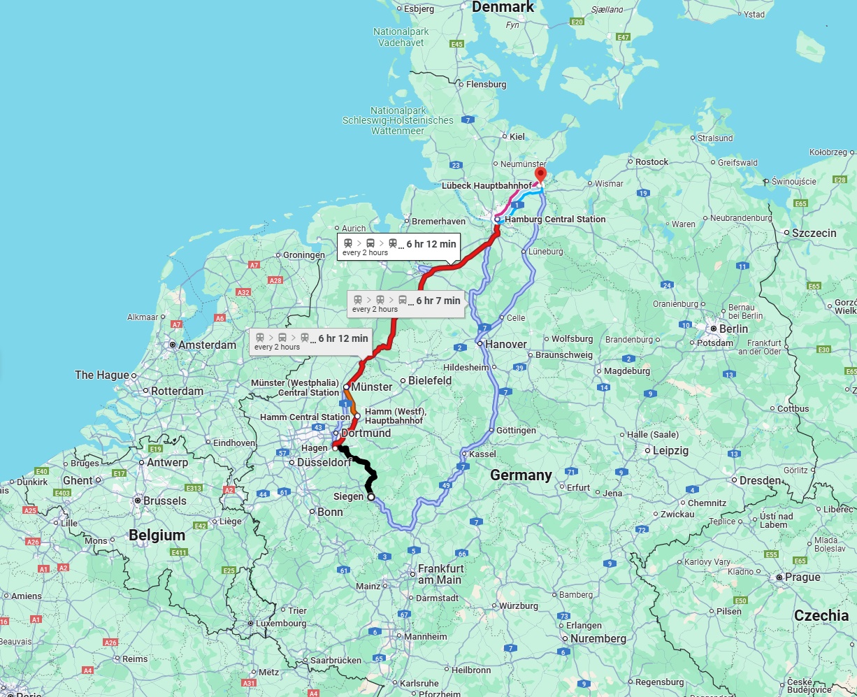 Anreise von Siegen Zu Lübeck Über 