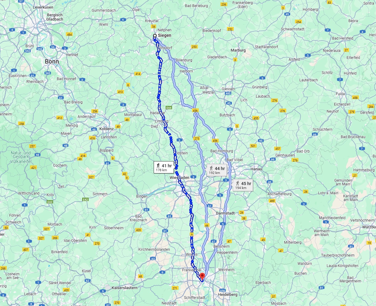 Anreise von Siegen Zu Ludwigshafen am Rhein Über 