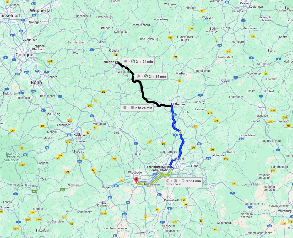 Anreise von Siegen Zu Mainz Über 