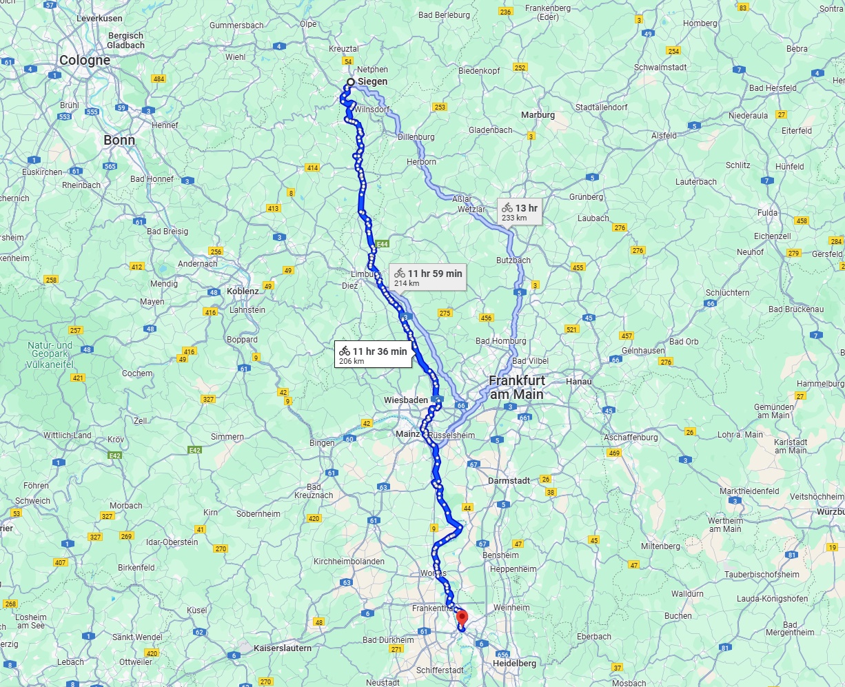 Anreise von Siegen Zu Mannheim Über 