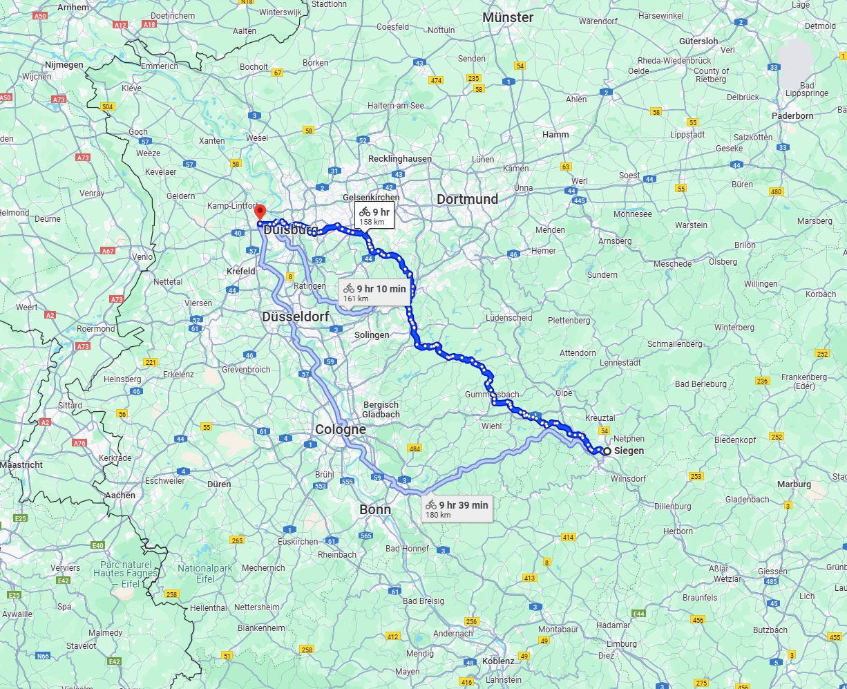 Anreise von Siegen Zu Moers Über 