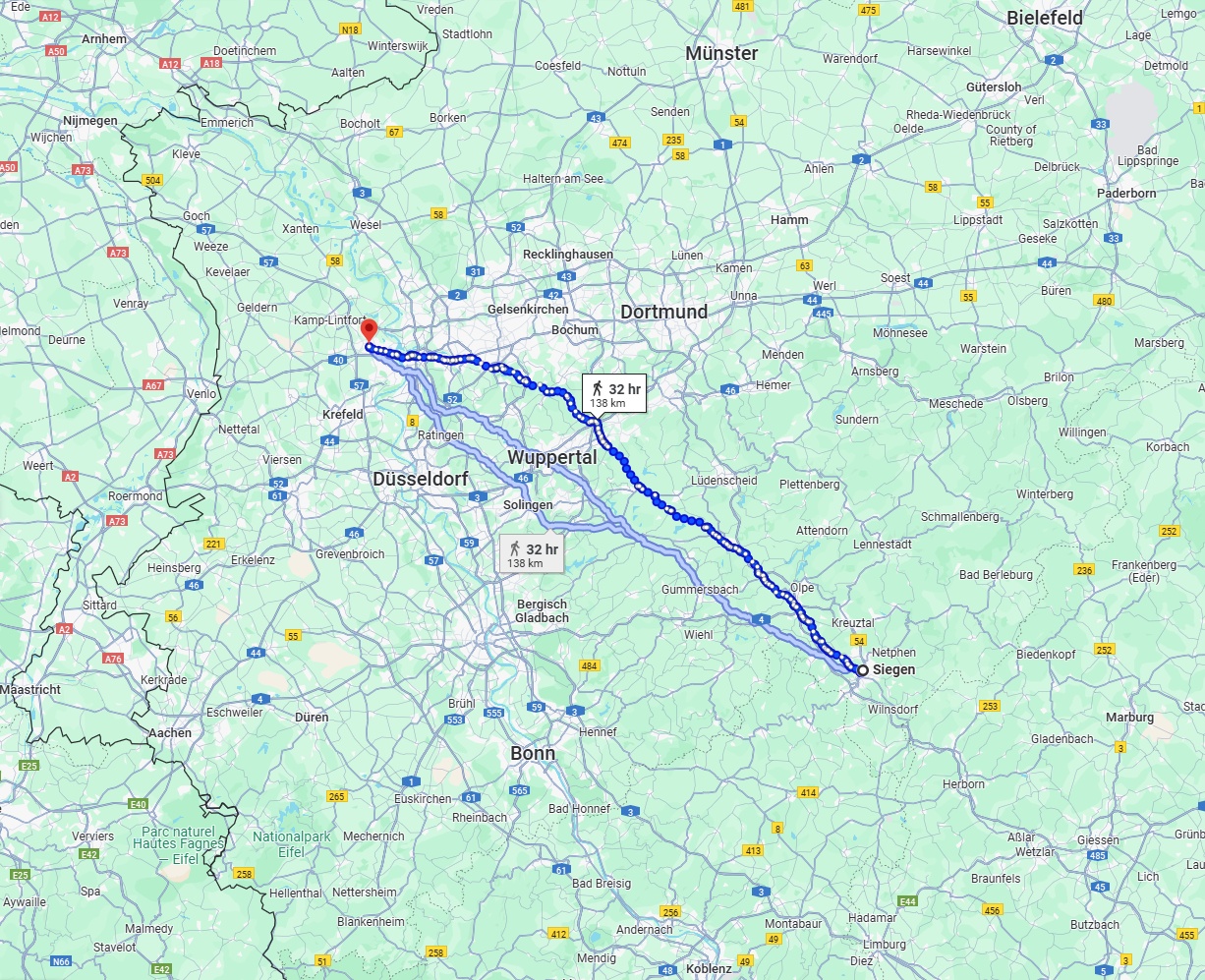 Anreise von Siegen Zu Moers Über 