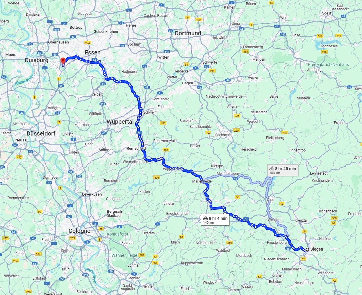 Anreise von Siegen Zu Mülheim an der Ruhr Über 