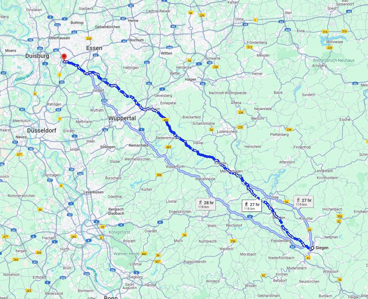 Anreise von Siegen Zu Mülheim an der Ruhr Über 