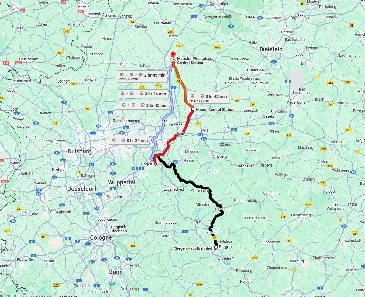 Anreise von Siegen Zu Münster Über 