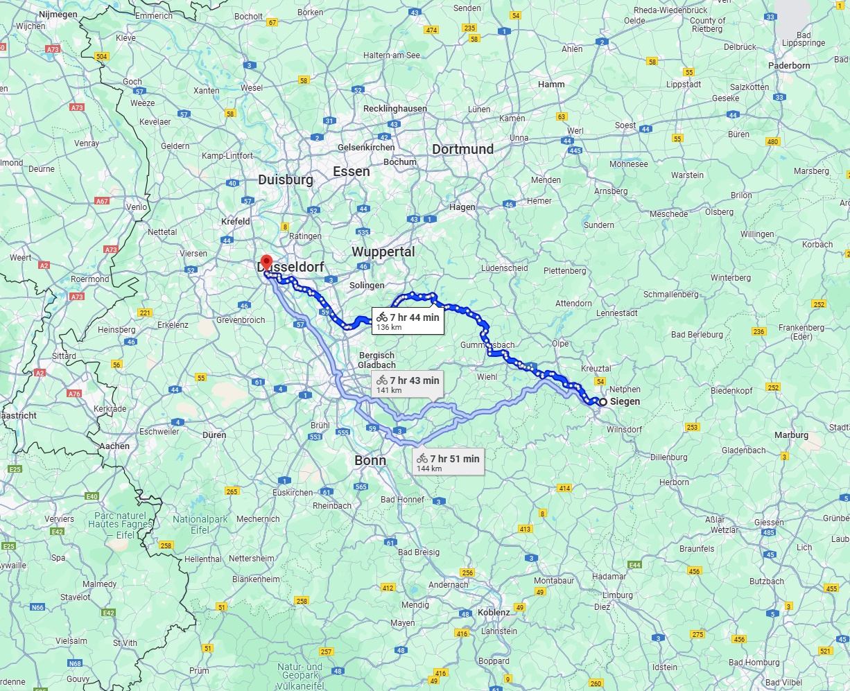 Anreise von Siegen Zu Neuss Über 
