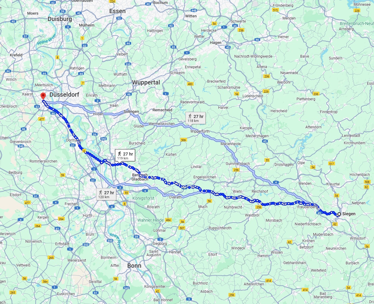 Anreise von Siegen Zu Neuss Über 