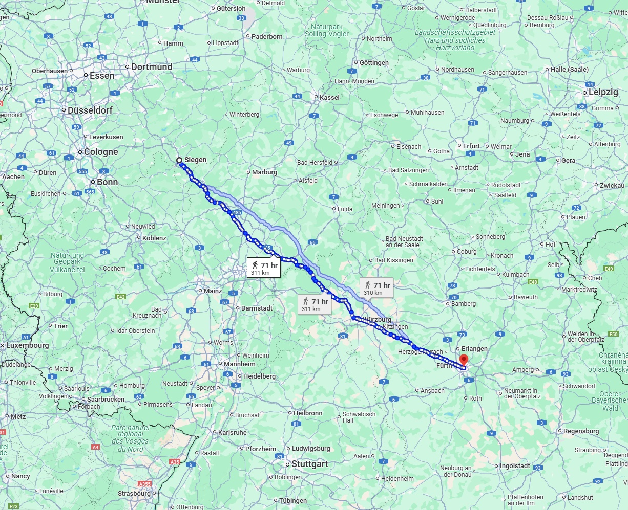 Anreise von Siegen Zu Nürnberg Über 