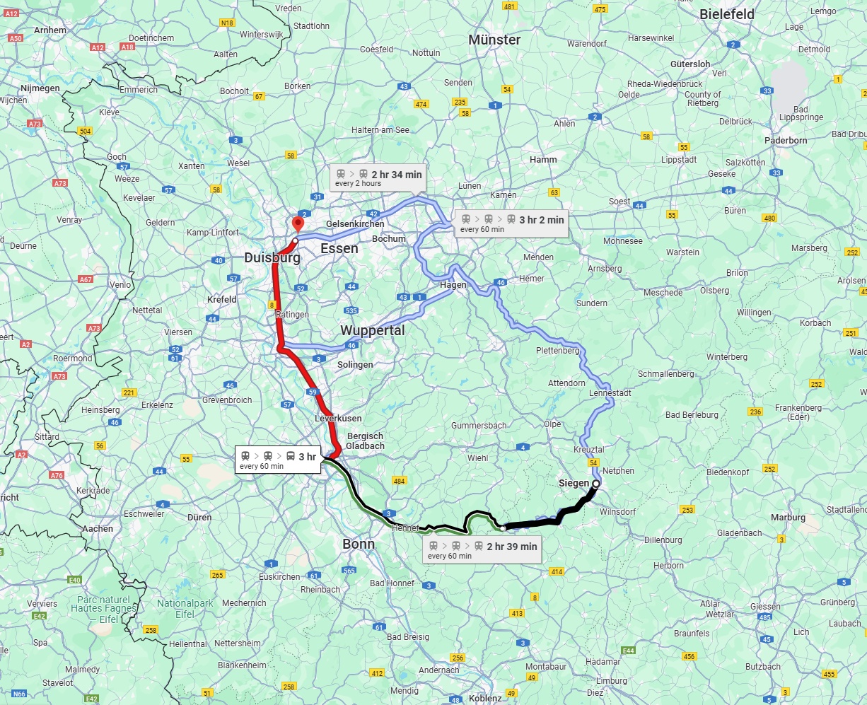 Anreise von Siegen Zu Oberhausen Über 