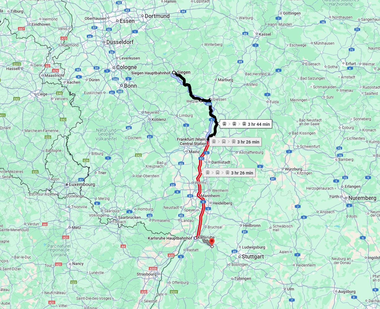Anreise von Siegen Zu Pforzheim Über 
