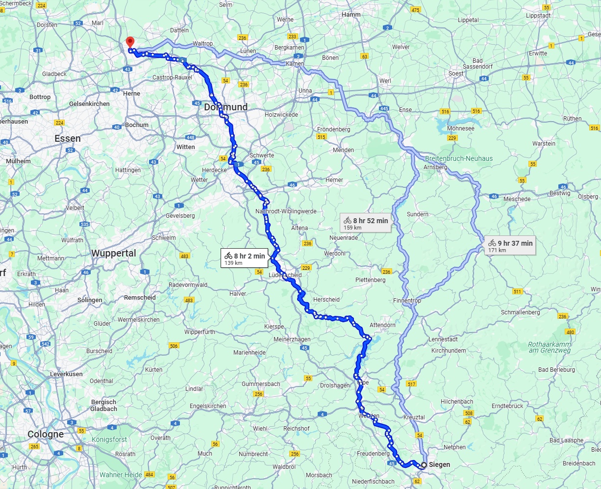 Anreise von Siegen Zu Recklinghausen Über 