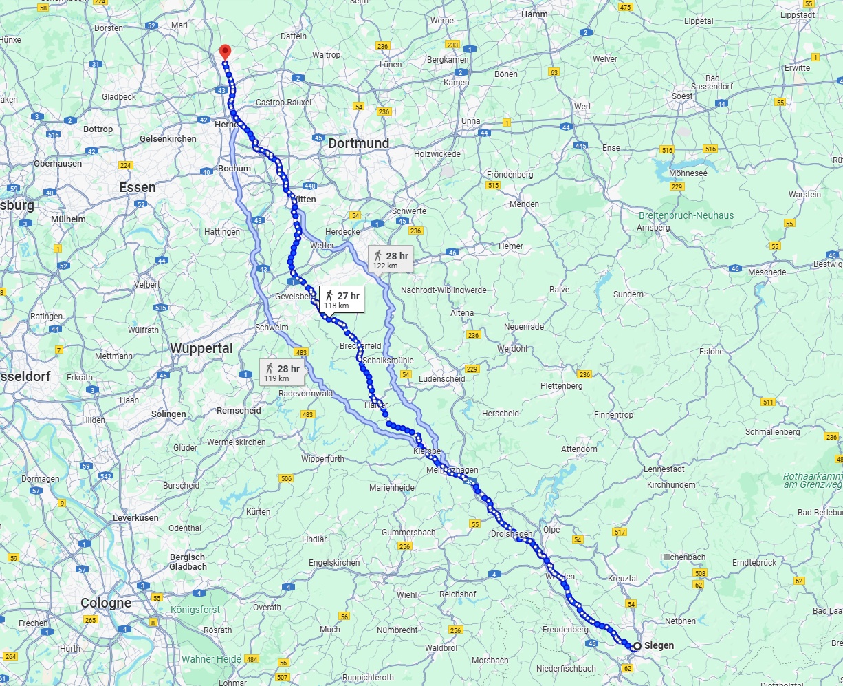 Anreise von Siegen Zu Recklinghausen Über 
