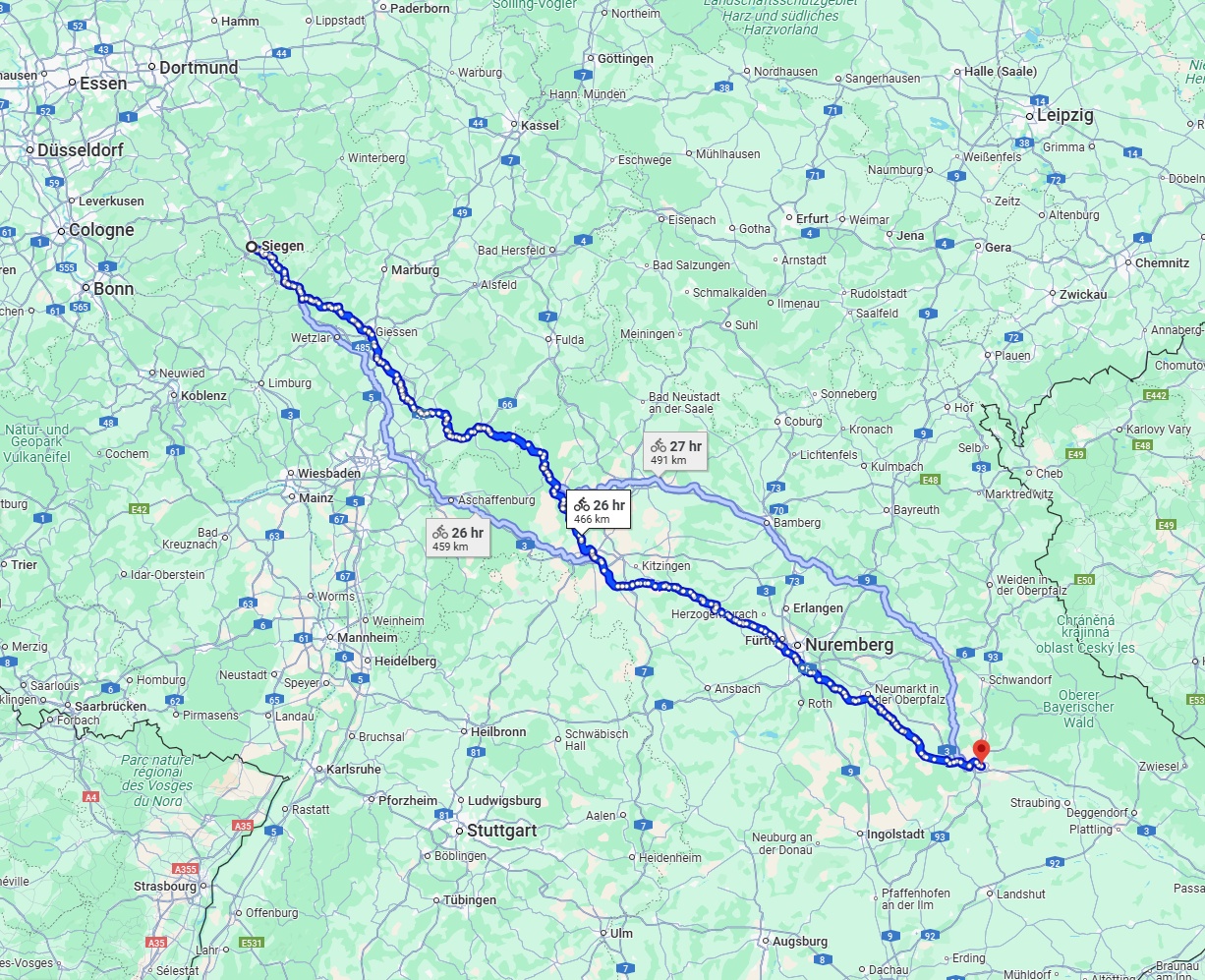 Anreise von Siegen Zu Regensburg Über 