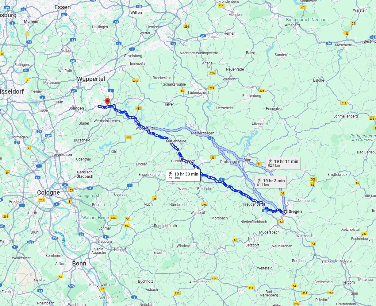 Anreise von Siegen Zu Remscheid Über 