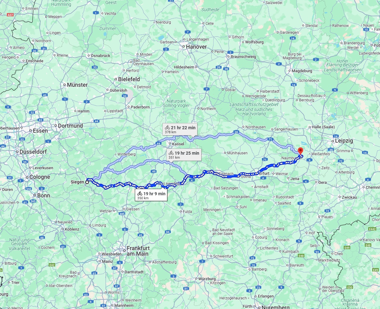 Anreise von Siegen Zu Saale Über 