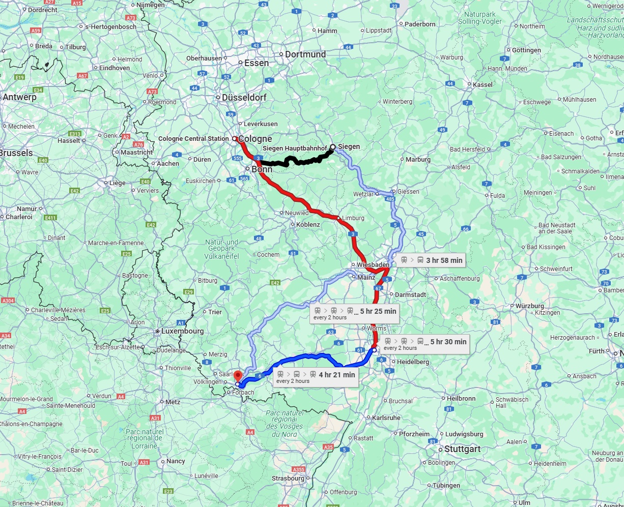 Anreise von Siegen Zu Saarbrücken Über 