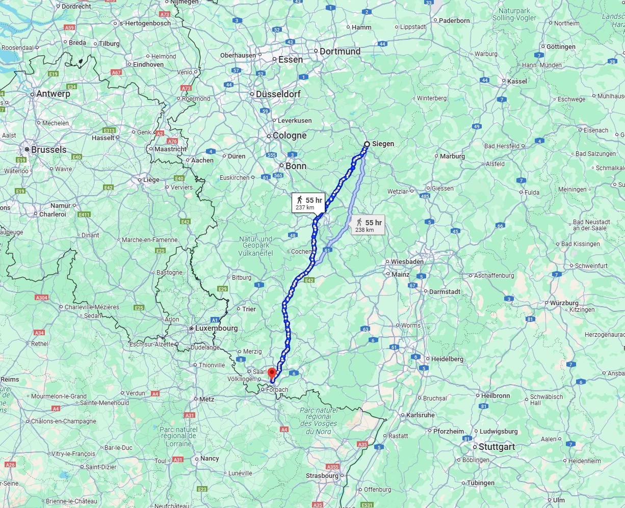 Anreise von Siegen Zu Saarbrücken Über 